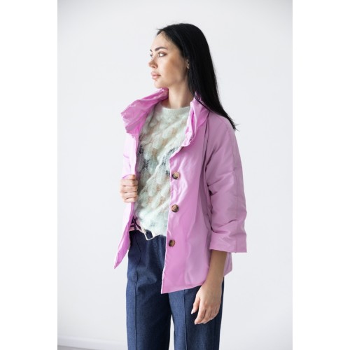 Impermeabilerosa con bottoni