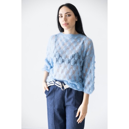 Jeans largo con cintura