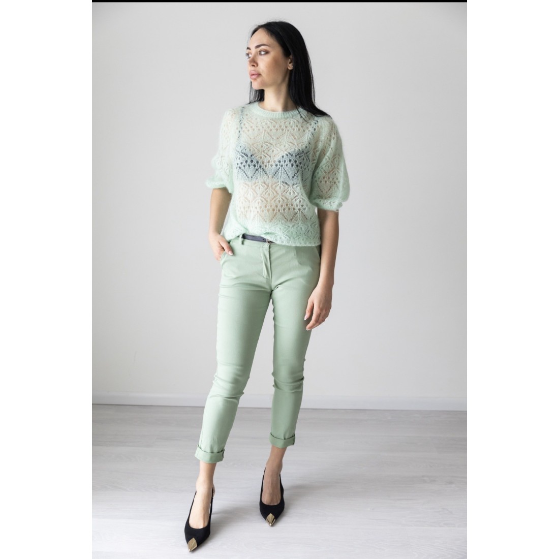 Pantalone skinny con cintura