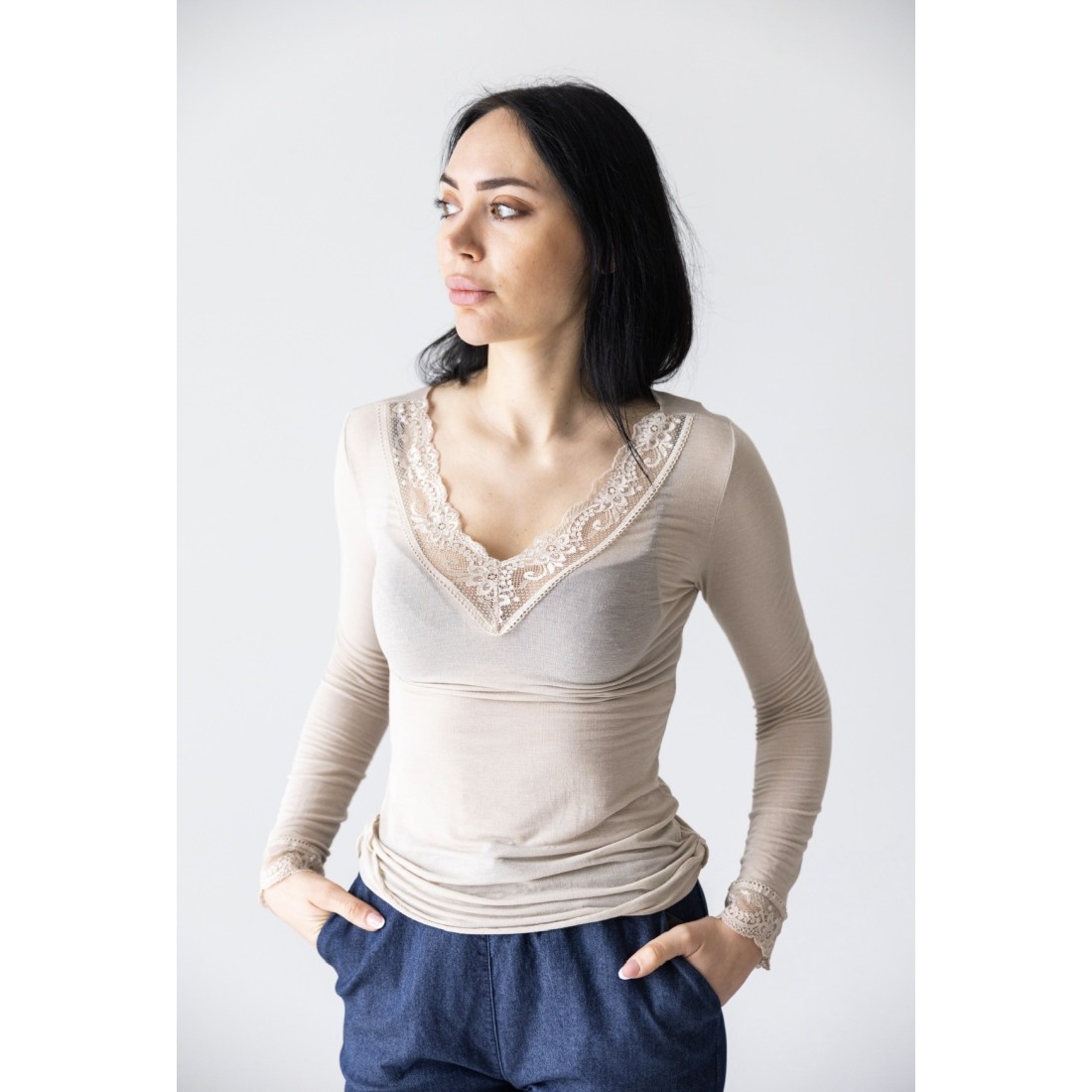 Maglia in cashmere, Bland e pizzo
