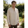 Camicia Lino coreana beige