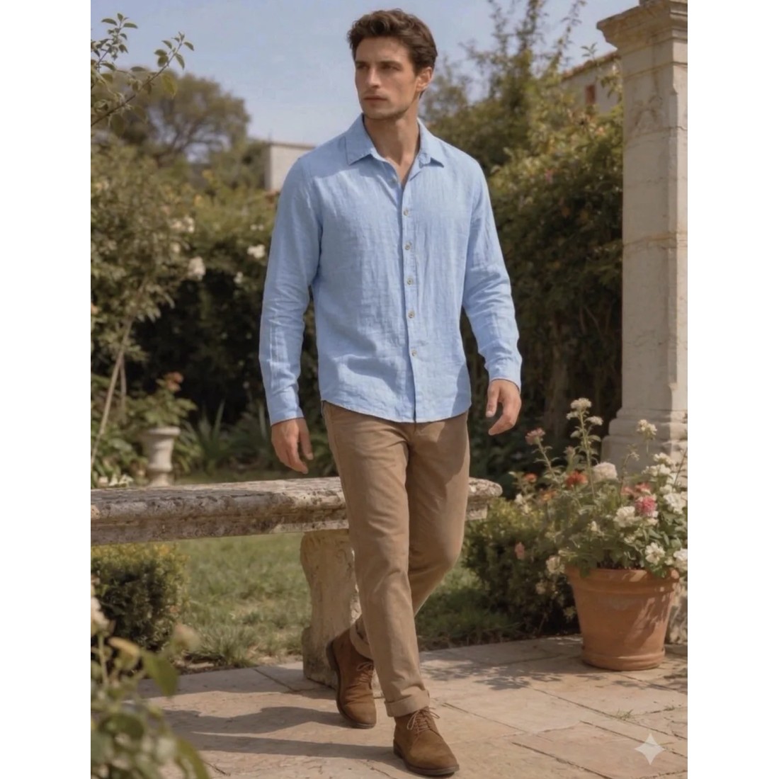 copia di Camicia in lino con collo